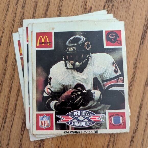 McDonald's 1986 NFL Super Bowl XX 20 Champions Chicago Bears 7 Trading Cards - Picture 3 of 9